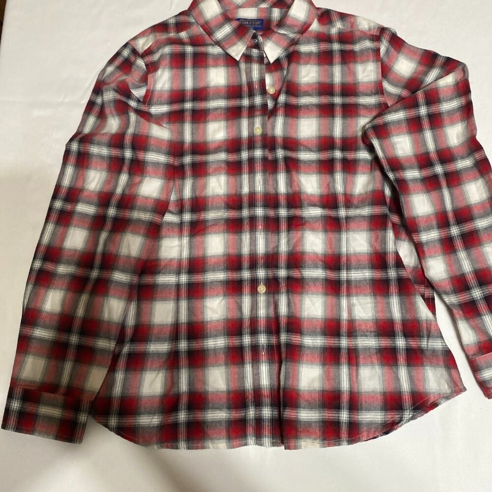 Pendleton Plaid Casual Button Down L Cotton Red Shirt